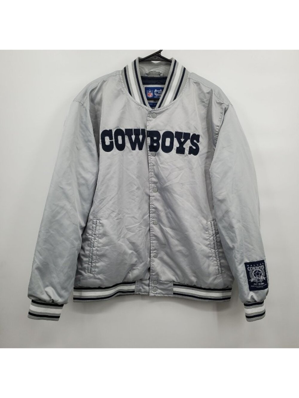 NFL Dallas Cowboys Ultra Game Full Snap Satin Jacket Men Size XL Football